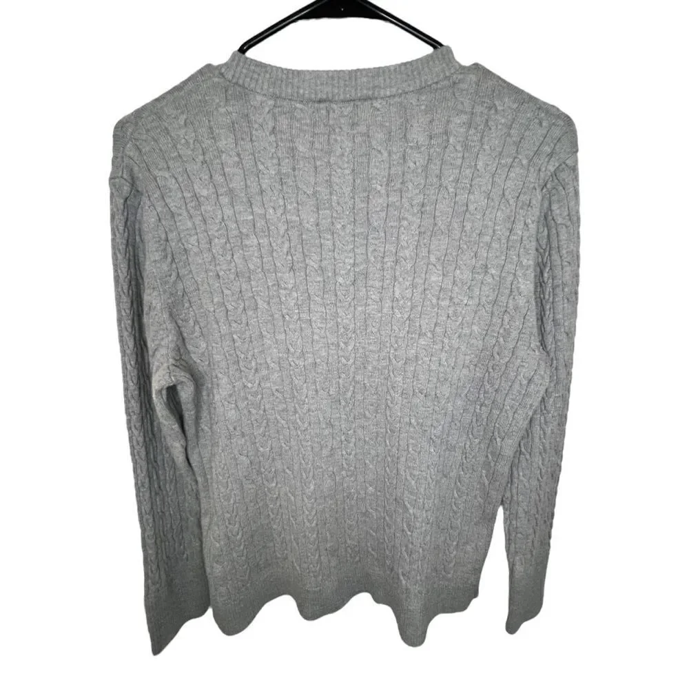 A New Day Basic Grey Knit Warm Long Sleeve Sweater
